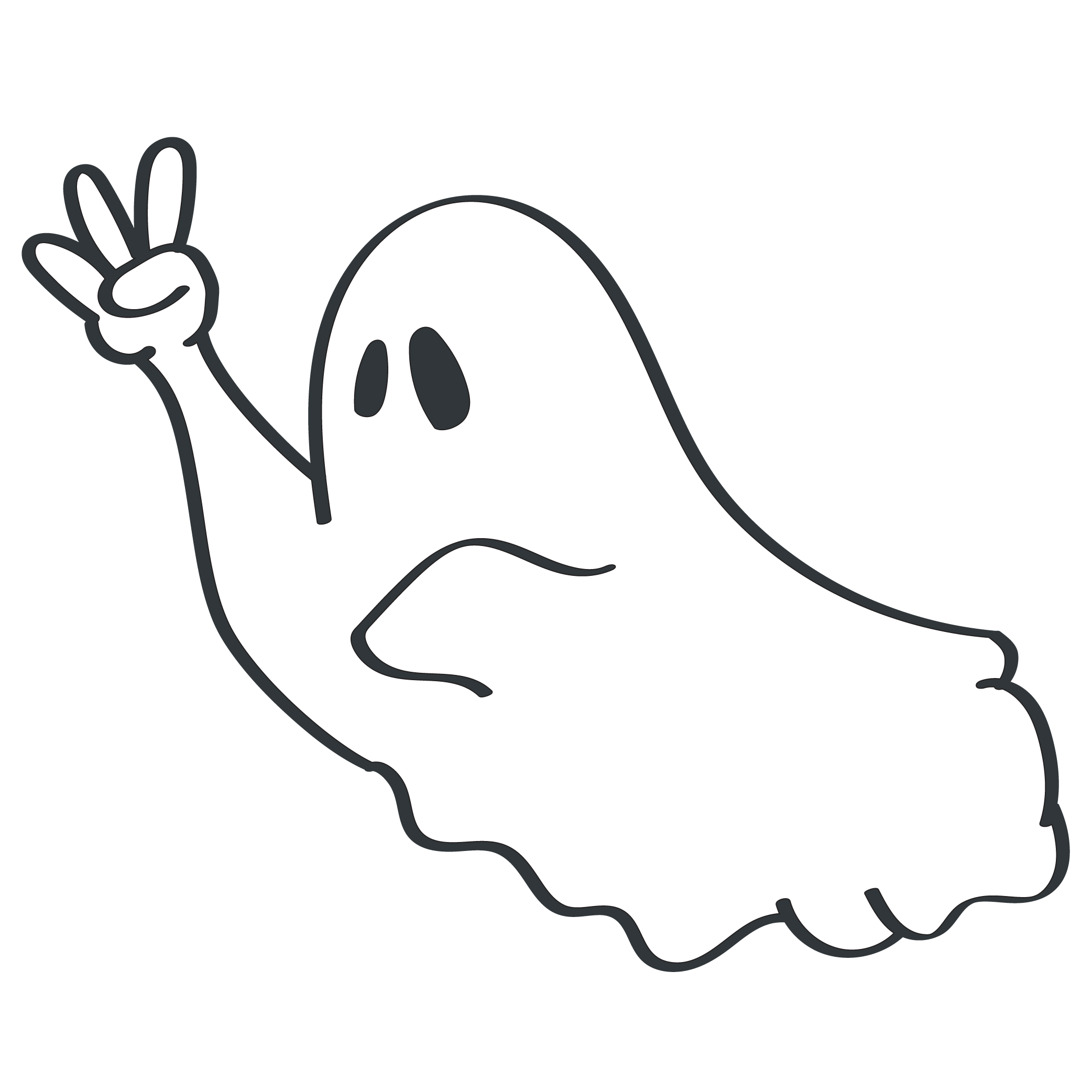 Ghost holding up a three for three marketing plans.